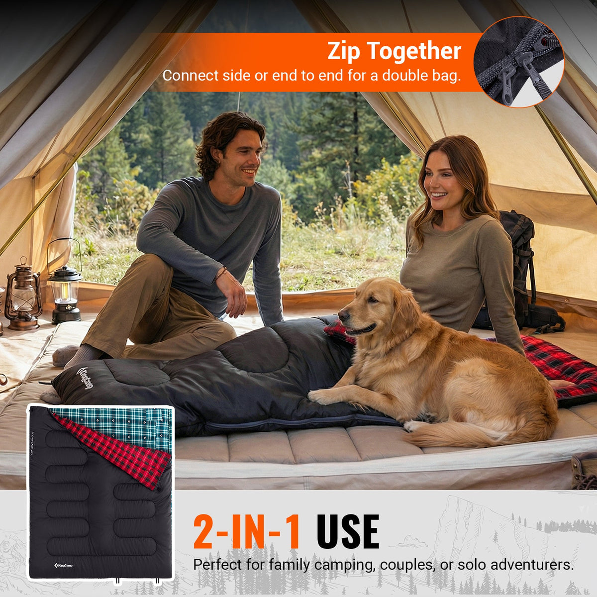 Wide Flannel Camping Sleeping Bag source view 52