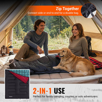Wide Flannel Camping Sleeping Bag source view 52