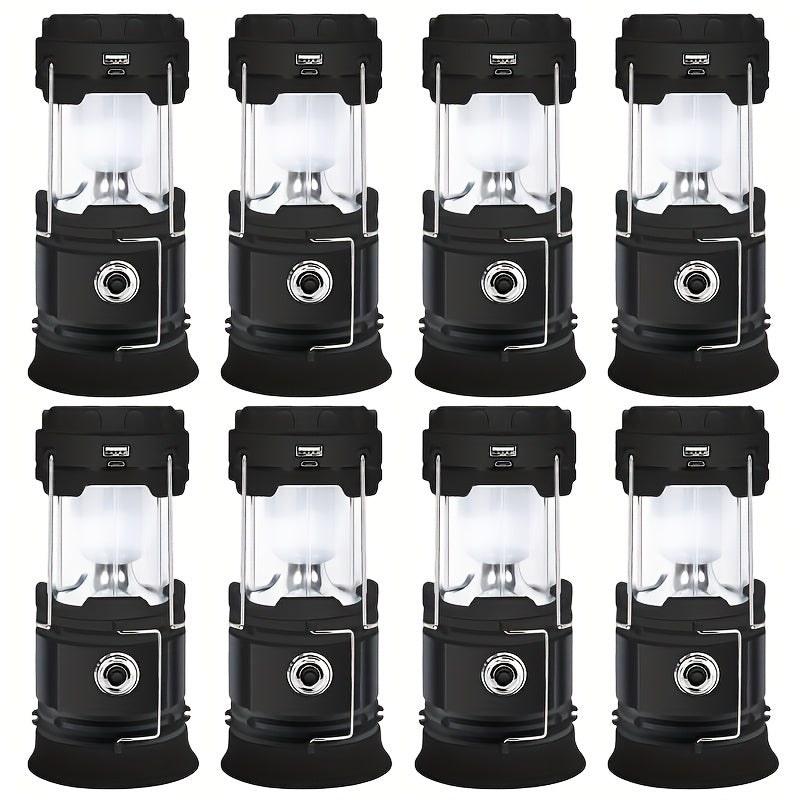 Collapsible Camping Lantern Rechargeable Bulk Set – Foldable USB LED Pendant Light for Camping, Power Outages & Emergency Survival, 4/8pcs Value Pack