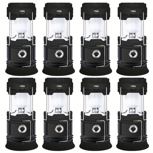 Collapsible Camping Lantern Rechargeable Bulk Set – Foldable USB LED Pendant Light for Camping, Power Outages & Emergency Survival, 4/8pcs Value Pack