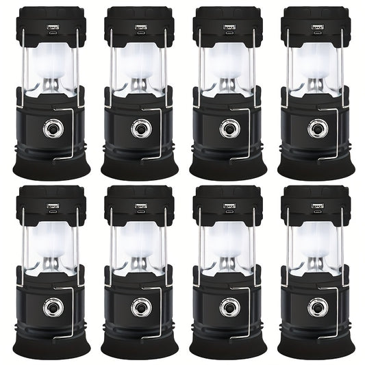 Collapsible Camping Lantern Rechargeable Bulk Set – Foldable USB LED Pendant Light for Camping, Power Outages & Emergency Survival, 4/8pcs Value Pack