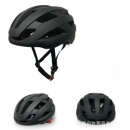 Bike Helmet Breathable with Night Warning Light – Unisex Road & Mountain Cycling Protective Cap | Adjustable Size L (21.26–24”) | Matte Black, Pearl White, Matte Pink