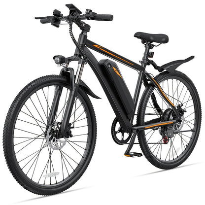 Electric Bike for Adults 26 Inch All-Terrain E-Bike 500W Motor 20MPH 40-Mile Range 360Wh Removable Battery 7-Speed Shimano Hydraulic Disc Brakes Front Suspension