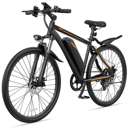 Electric Bike for Adults 26 Inch All-Terrain E-Bike 500W Motor 20MPH 40-Mile Range 360Wh Removable Battery 7-Speed Shimano Hydraulic Disc Brakes Front Suspension