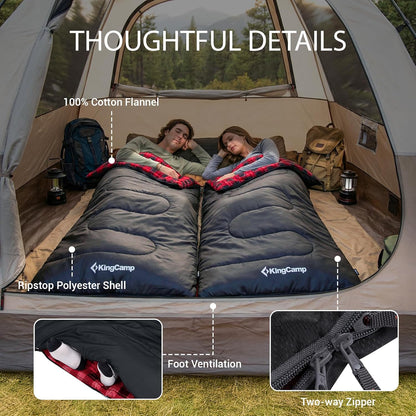 Wide Flannel Camping Sleeping Bag source view 54