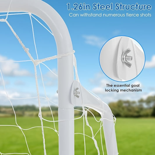 Portable Soccer Goal 12x6 FT with Heavy Duty Steel Frame Net & Ground Stakes for Backyard Home School Practice