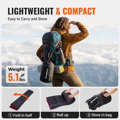 Wide Flannel Camping Sleeping Bag source view 56