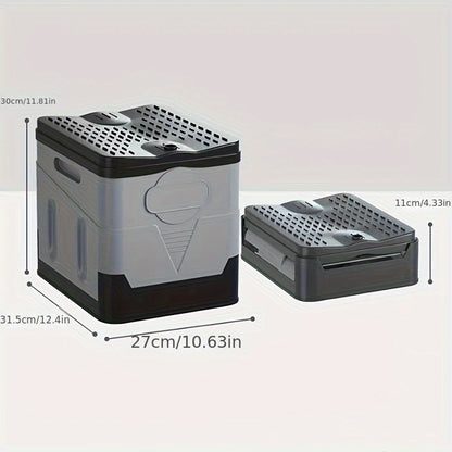 Foldable Camping Toilet Portable Porta Potty for Adults Kids with Lid Drain Hole Waterproof Thick PP Plastic Luggable Loo for Hiking Car Travel Outdoor Emergency Use Storage Box