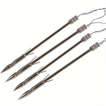 Stainless Steel Slingshot Fishing Arrowheads 12-Pack, Bowfishing Arrow Tips for Slingshot Bow Fishing & Target Practice, Detachable Broadhead Darts with Fishing Line Hole - Replacement Shooting Points