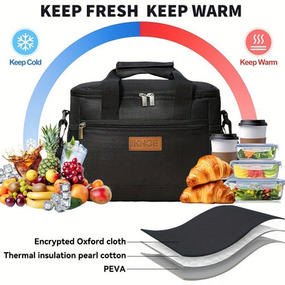 Insulated Lunch Bag Foldable Thermal Tote Leak-Proof Aluminum Foil Bento Box Carrier Reusable Cooler Bag Keeps Food Cold Fresh for Work Travel Picnic School