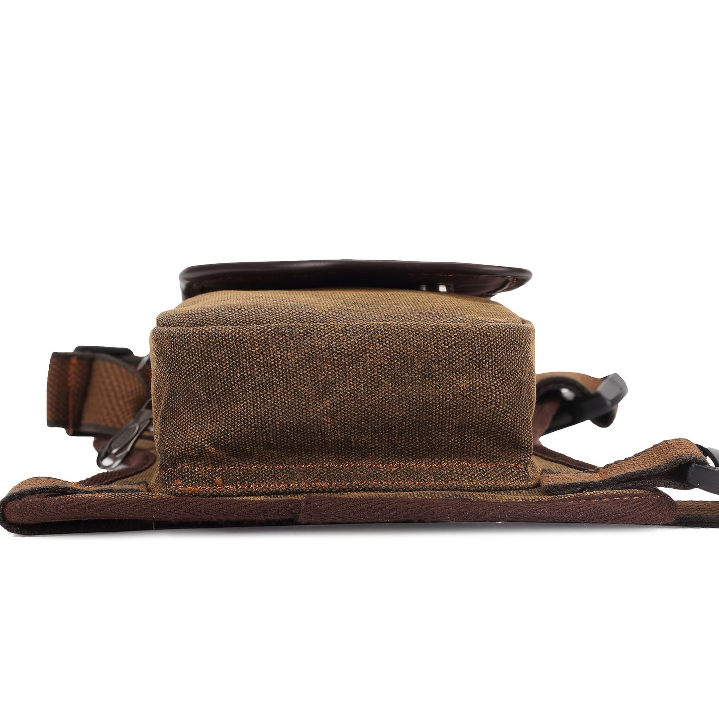 Vintage Canvas Sling Bag for Men Multifunctional Crossbody Chest Bag Waist Bag Shoulder Bag Leg Bag Hiking Outdoor Sports Travel Bag Adjustable Strap Dark Brown