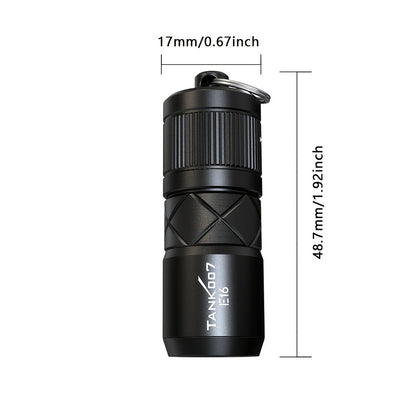 Magnetic EDC Flashlight Tank 007 E16 – Type-C Rechargeable Mini Zoomable LED Torch, Lithium Polymer Battery, Compact Aluminum Alloy Design for Outdoor & Indoor Use