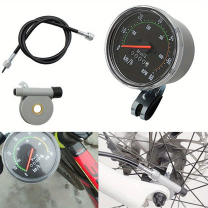 Bicycle Speedometer Classic Chrome Bezel Kit - Black, Left/Right Mountable, Fits 26/27.5/28/29 Inch Handlebars, General Bike & Exercycle