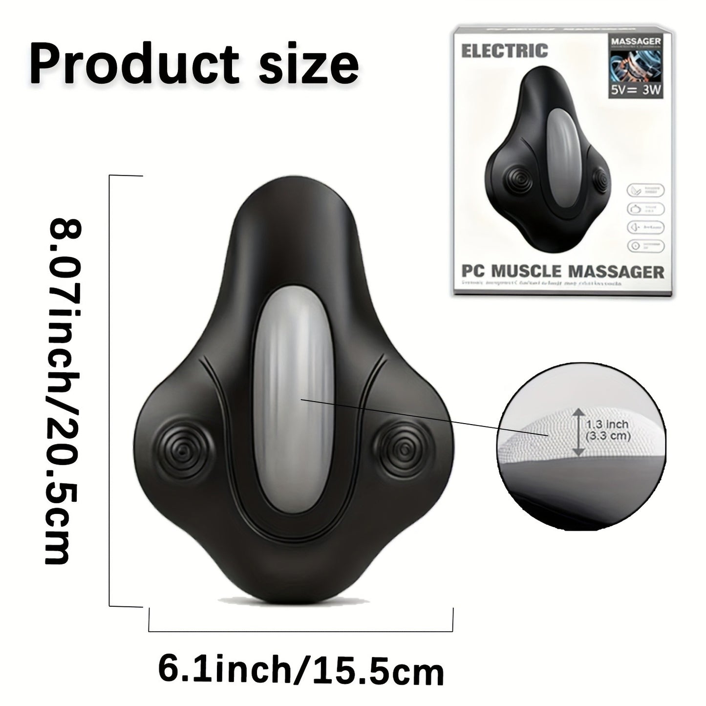 Pelvic Floor Trainer Electric Massage Cushion – 6 Vibration Modes, Wireless Rechargeable, Hip & Leg Muscle Training for Men Women, Home Gym Office Use