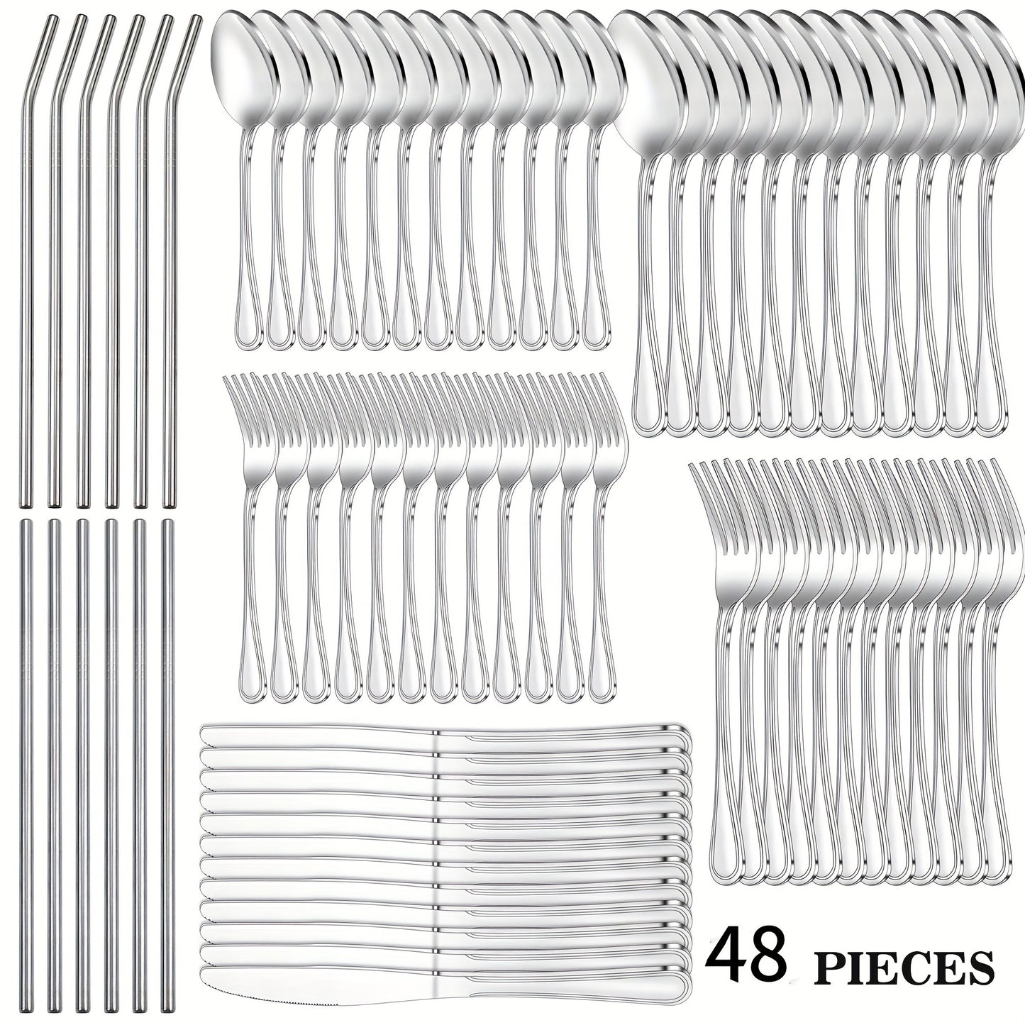 Stainless Steel Flatware Set – Vintage Royal Golden & Silver Silverware Set for 6, Rust-Resistant Dishwasher Safe Cutlery with Forks, Spoons & Knives – Available in 30 / 48 / 60 / 84 Piece Sets