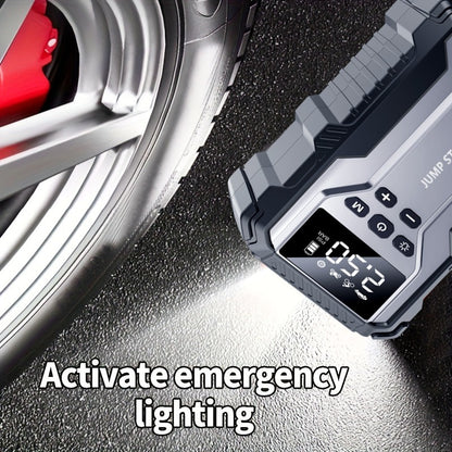 Car Jump Starter Portable Emergency Power Bank with LED Flashlight SOS Air Pump for Small Vehicles Roadside Emergency Kit
