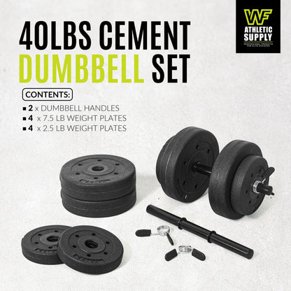 Vinyl Dumbbell Set 40LB All-Purpose with 2.5LB & 7.5LB Weights and Spring Collars for Strength Training & Home Gym Workouts