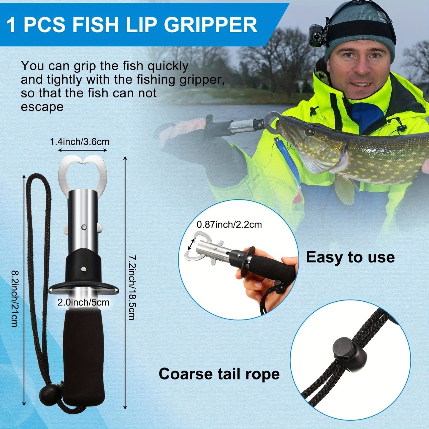 Fishing Tool Set 6pcs – Pliers, Fish Lip Gripper, Scale, Hook Remover, Saltwater & Freshwater Tackle Accessories Kit for Anglers, Durable Polycarbonate Multi-Function Fishing Gear Gift Set