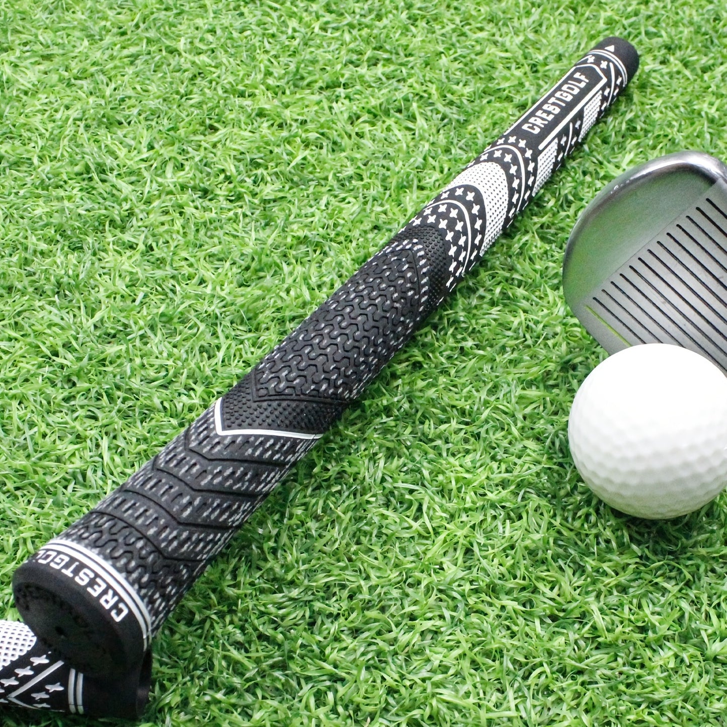 Midsize Golf Grips Set 13 Pack – All Weather Hybrid Rubber Golf Club Grips with Ecological Yarn Thread Technology, Multiple Colors, Fits Full Set of Clubs (Black, White, Red, Orange, Yellow, Blue, Gray)