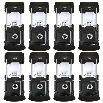 Collapsible Camping Lantern Rechargeable Bulk Set – Foldable USB LED Pendant Light for Camping, Power Outages & Emergency Survival, 4/8pcs Value Pack