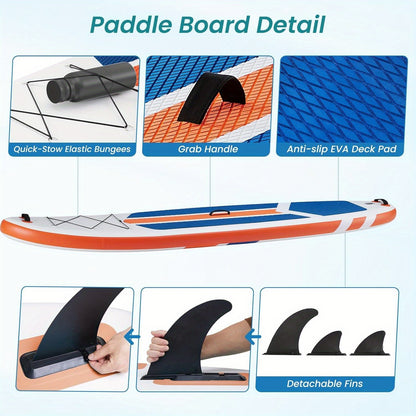 Ultralight Inflatable SUP Board Wide Stable Design Non-Slip EVA Deck Portable Quick-Dry All-Season Performance for All Skill Levels Beginners Adults