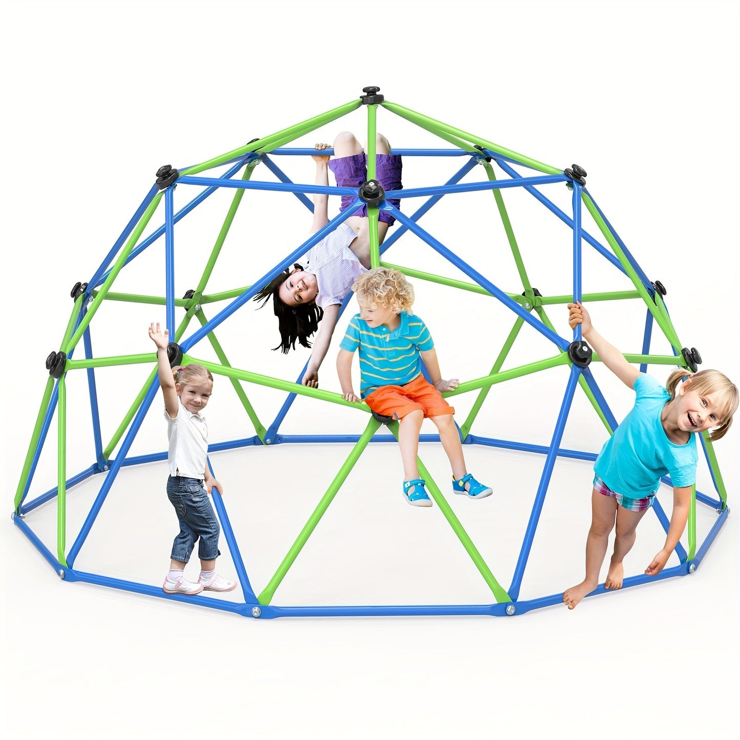 10FT Kids Climbing Dome with Hammock Swing Disc Swing Backyard Jungle Gym Steel Frame Outdoor Play Equipment 1000 LBS Capacity Gift for Boys Girls Ages 3-10