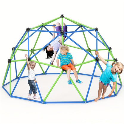 10FT Kids Climbing Dome with Hammock Swing Disc Swing Backyard Jungle Gym Steel Frame Outdoor Play Equipment 1000 LBS Capacity Gift for Boys Girls Ages 3-10