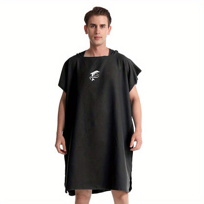 Quick-Dry Surf Poncho Towel Robe - Microfiber Beach Wrap with Shark Graphic, Super Absorbent Changing Robe for Swimming, Surfing & Travel, One Size Fits All, Machine Washable