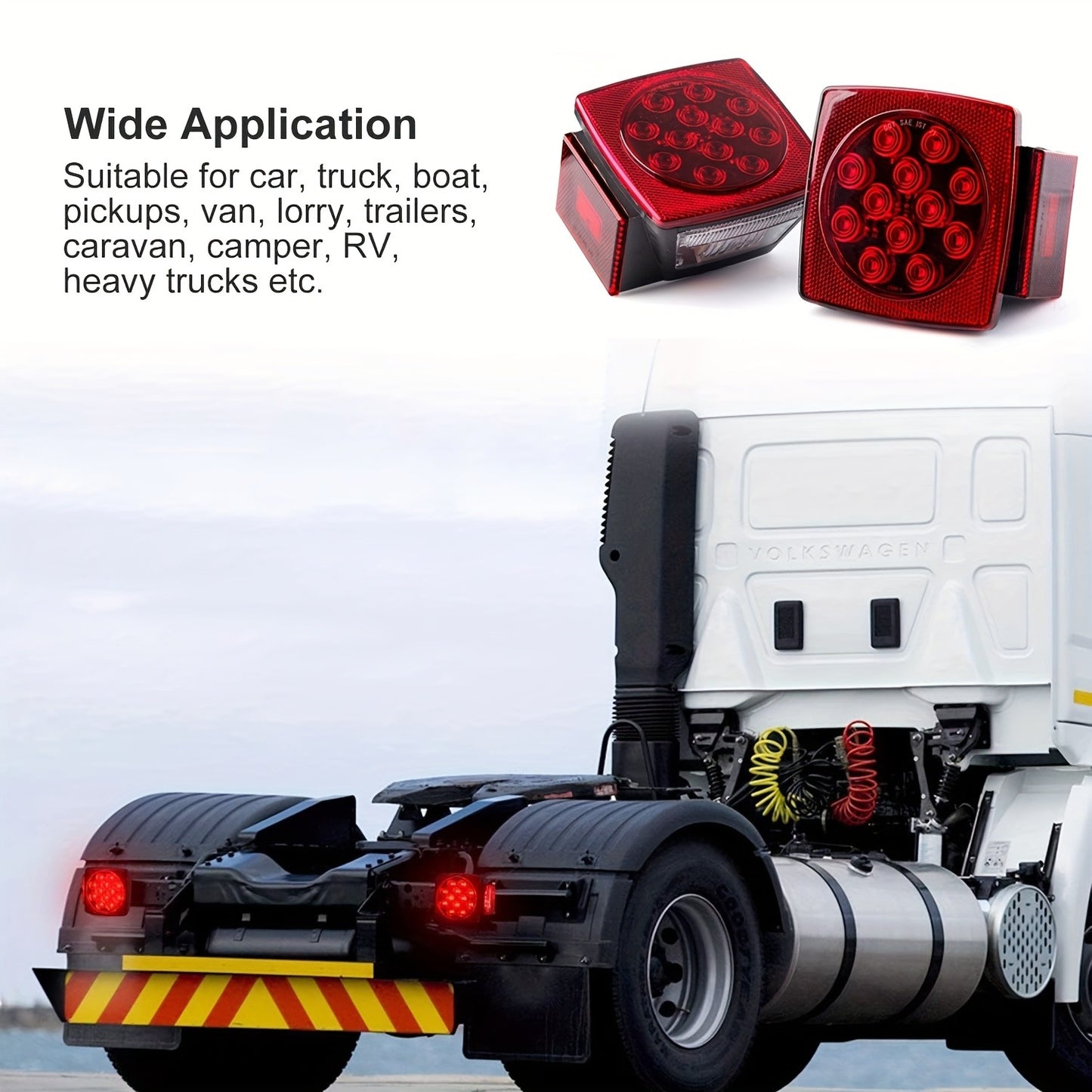 LED Trailer Light Kit 12V Submersible – Utility Trailer Lights for Boat, RV & Truck Under 80", Complete Wiring Harness, License Plate Bracket, Corrosion-Resistant Tail & Turn Signal Lights