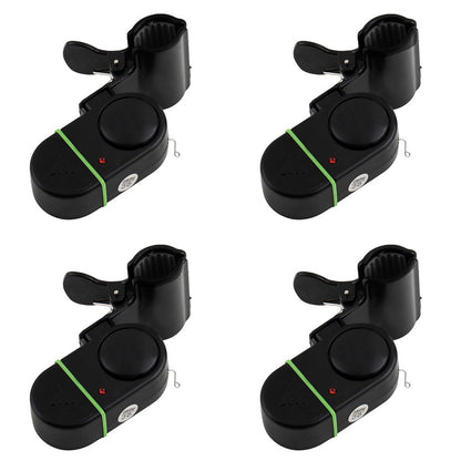 Fishing Bite Alarm Bell 4pcs Set with Sound Alert and Light Indicator, Sensitive Fish Hook Alarm for Fishing Rod Night Fishing Carp Fishing, No Battery Required