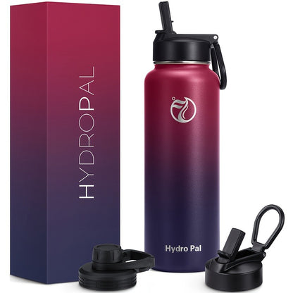 40oz Vacuum Insulated Water Bottle Stainless Steel Water Jug with 2-in-1 Lid Chug Lid Straw Lid Double Wall Hot Cold 12 Hours Leakproof for Gym Camping Travel
