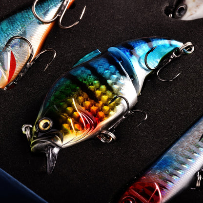 Swimbait Fishing Lures 15pcs Multi-Section Jointed Lure Kit for Bass Pike Trout, Saltwater Freshwater Realistic Swimming Action Fishing Bait Set G1 G2 G3 Styles, Fishing Gift Bundle