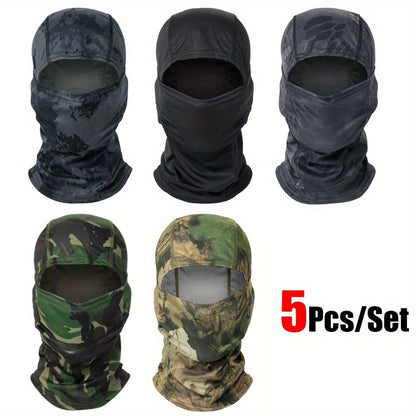 5-Pack Neck Gaiter Face Mask for Men & Women – UV Protection Balaclava Headscarf for Running, Hiking, Fishing, Cycling, Skiing & Outdoor Sports (11 Pattern Sets)