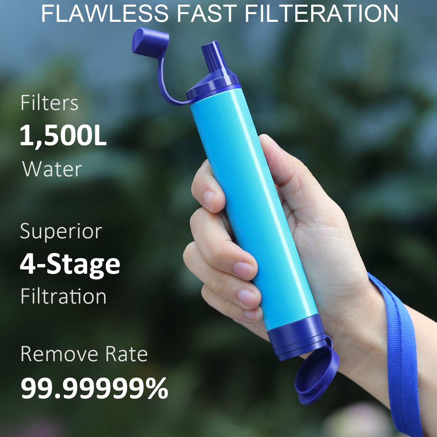 Personal Water Filter Straw – 5-Stage, 0.1 Micron, 5000L