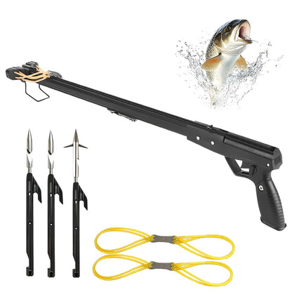 Fishing Slingshot Aluminum Alloy with Fishing Reel & Darts – Long Range Powerful Catapult, Non-Slip Grip, Thickened Power Band for Saltwater & Freshwater Fishing, Suitable for Beginners & Professional Anglers