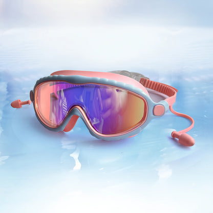 Kids Swim Goggles with Earplugs Anti-Fog Waterproof Ages 3-14