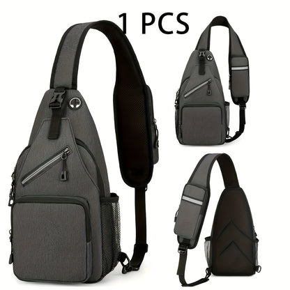 Crossbody Bag for Women & Men, Large Capacity Single Shoulder Bag with Zipper, Lightweight Multi-Pocket Design, Casual Sling Bag for Travel, Hiking, Work & Daily Use – Multiple Colors Available