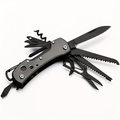 15-in-1 Multitool Pocket Knife – Folding Camping Survival Multi Tool with Screwdrivers & Saw