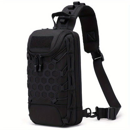 MOLLE Shoulder Bag – Large Capacity Tactical Chest Pack, Waterproof Nylon EDC Crossbody Bag for Hiking, Cycling, Fishing & Camping, Multi-Compartment, Adjustable Strap