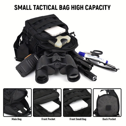 Tactical Sling Backpack Lightweight Military Shoulder Bag – Cycling, Sports, Travel & Daily Use, Zipper Closure, Available in Green, Black, Khaki, Desert, Grey & Jungle Camo