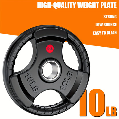 Rubber Bumper Weight Plates 2 Inch – Solid Iron Core, Ergonomic Grip, 25/35/45 lbs – Barbell Plates for Strength Training, Weightlifting & Home Gym