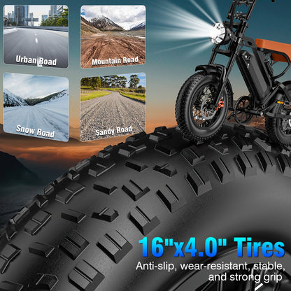 Electric Mountain Bike 749W Motor 48V 13AH Battery Full Suspension Fat Tire Off-Road E-Bike 27.9MPH Max Speed 5-Speed LED Display Adult Electric Bicycle All Terrain