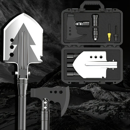 Hand-Forged Camping Axe & Shovel Set Portable Outdoor Tool Kit for Chopping Firewood Hiking Backpacking Gardening Backyard Survival Activities