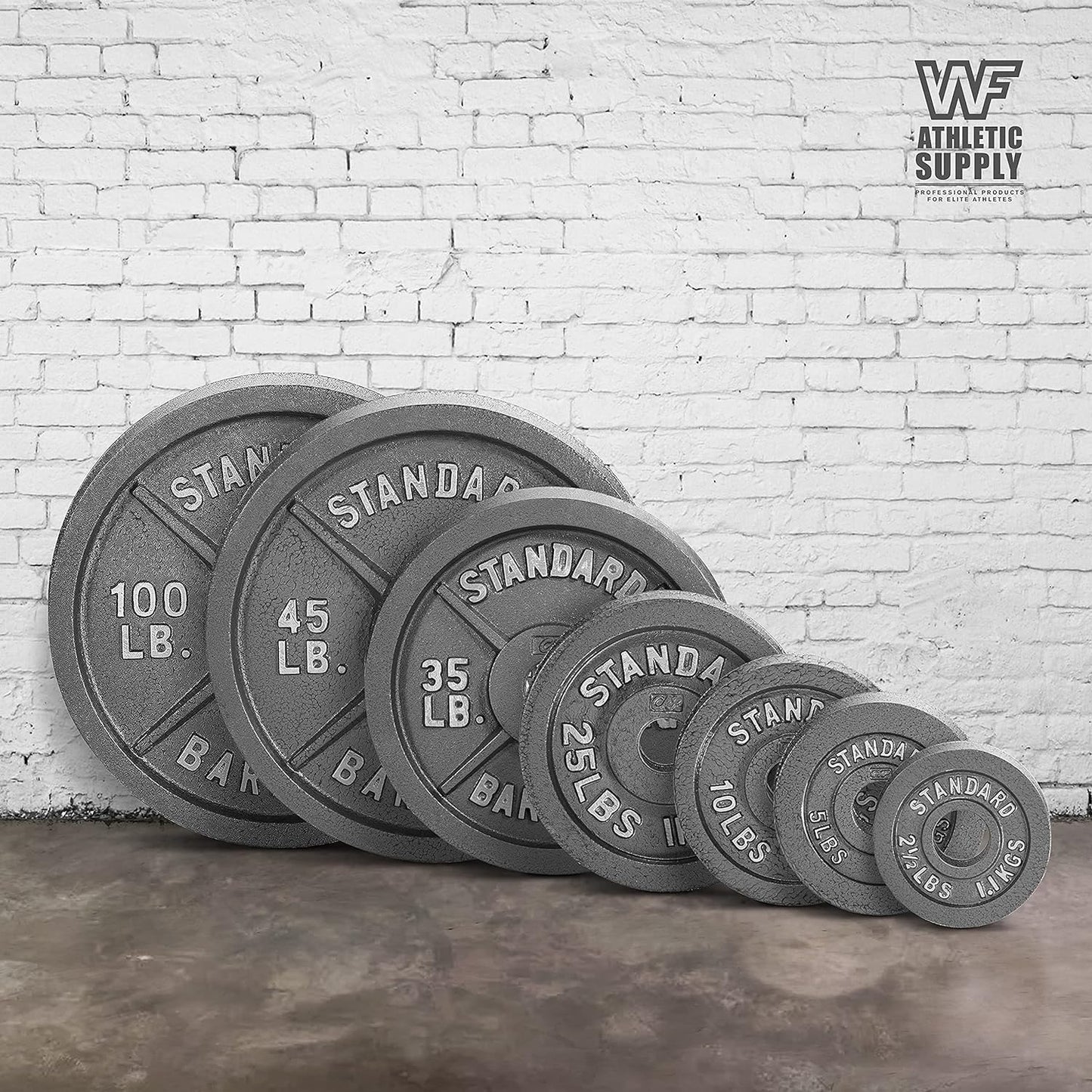 Cast Iron Weight Plates 2-Inch Standard Barbell Plates Solid Iron Gym Weights for Strength Training Weightlifting Bodybuilding Powerlifting Home Gym Multiple Sizes 2.5LB to 100LB