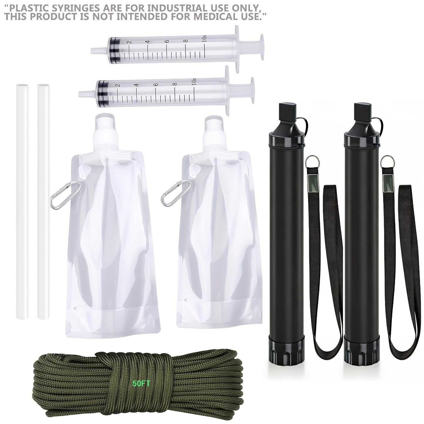 Portable Water Filter Straw for Camping, Hiking & Backpacking – 0.2 Micron Filtration, Filters Up to 10000 Gallons, BPA-Free Survival Water Purifier