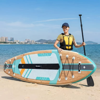 Stand Up Paddle Board Inflatable SUP 10'6" & 11'6" - Non-Slip EVA Deck, 180kg Capacity, All-in-One Accessories Kit with Pump, Adjustable Paddle, Ankle Leash, Phone Pouch & Fins for Yoga Fishing Surfing