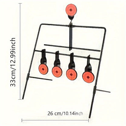 Shooting Target Stand with 4 Rotating Targets - Metal Frame Practice Target for Indoor & Outdoor Training, Airsoft BB Gun Pellet Pistol Archery Slingshot Shooting Range Accessories, Size 22-38