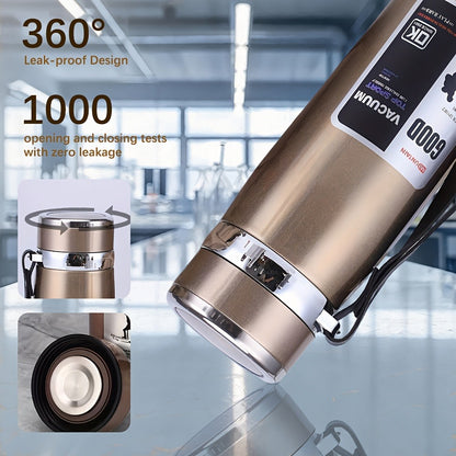 Insulated Water Bottle 1000ml 316 Stainless Steel – Double Wall Vacuum Flask with Leak-Proof Lid, Wide Mouth, Keeps Drinks Hot & Cold All Day for Camping, Hiking & Travel