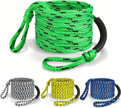 Heavy Duty Floating Tow Rope 60ft 2600lbs Breaking Strength 16-Strand UV Resistant Pre-Stretched for Towable Tubes Water Skis Wakeboards Kneeboards 1-3 Riders