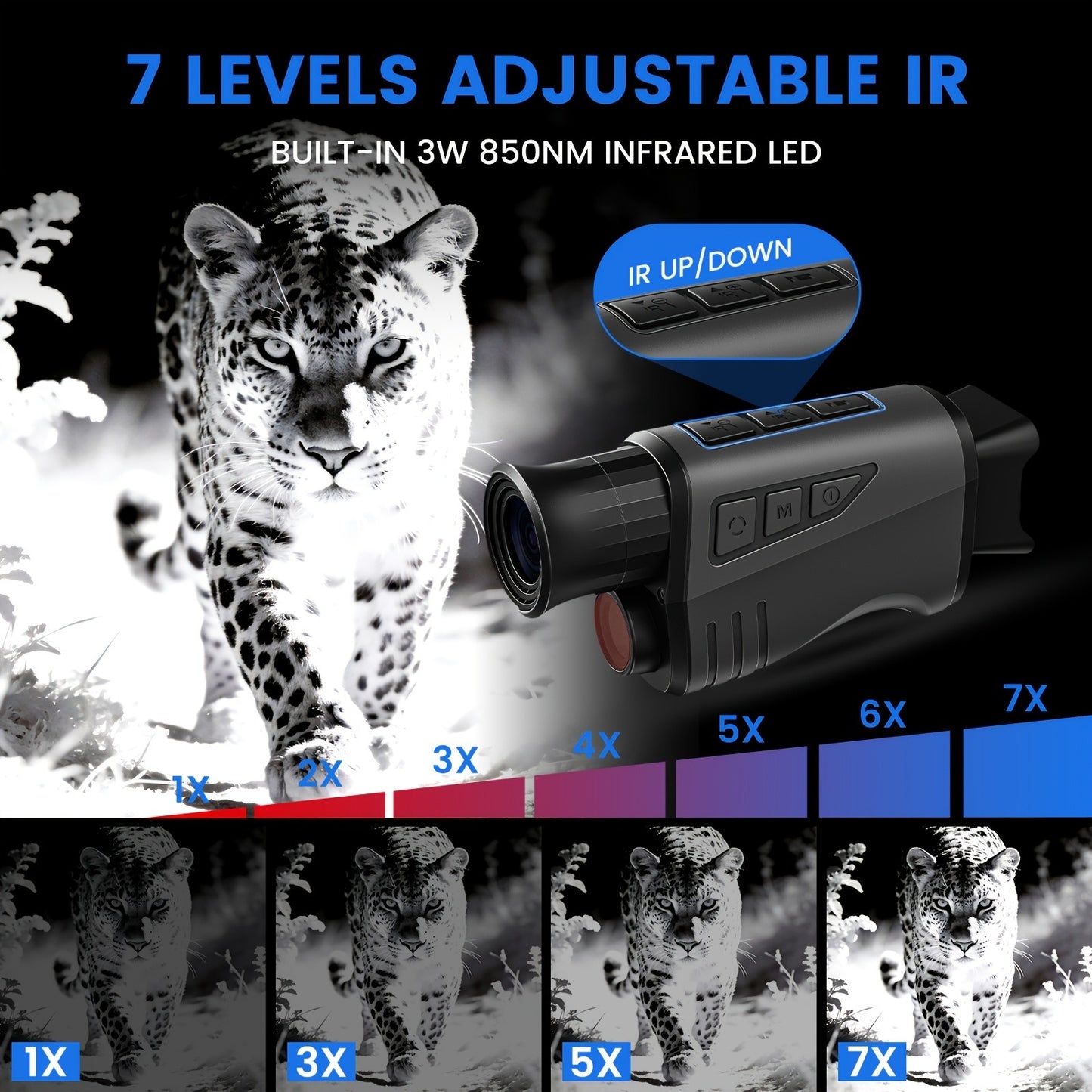 Night Vision Monocular 10x40 IR – 16x Digital Zoom, 32GB Card